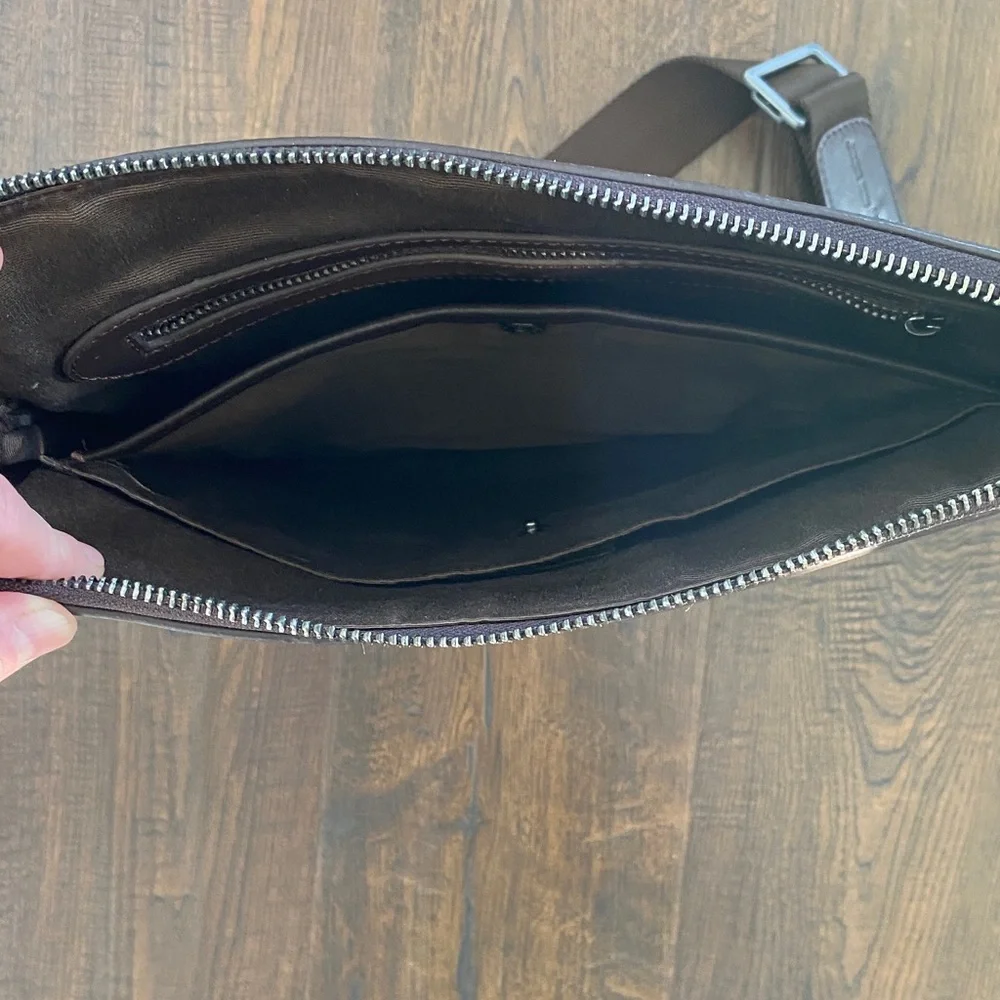 VTG $1476 NWT Santa Barbara Polo & Racquet Club Leather Messenger Bag